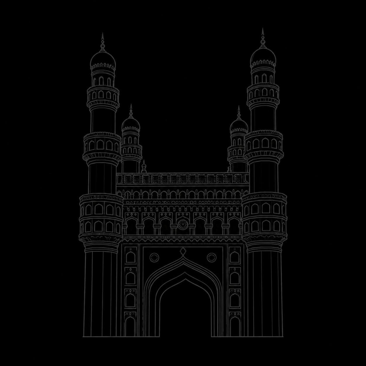 Charminar illustration representing Hyderabad