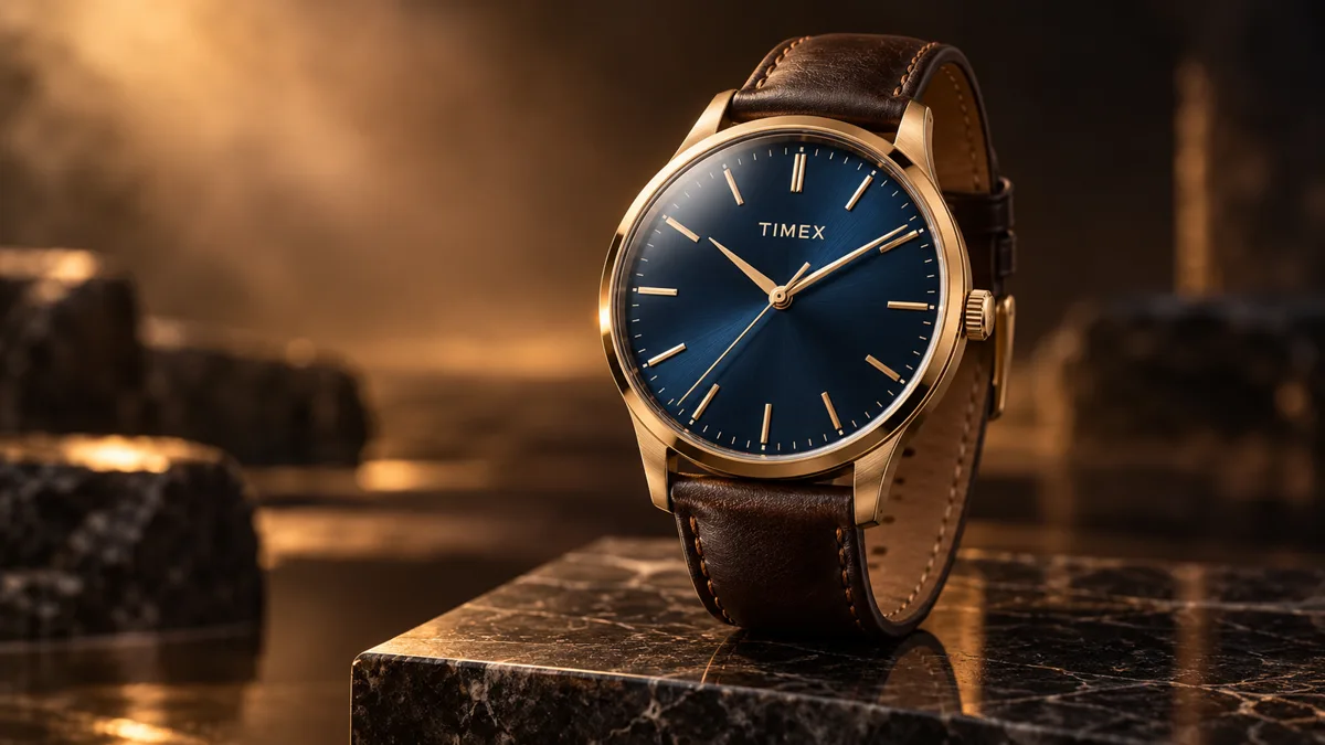 Luxury watch advertising concept in warm cinematic lighting