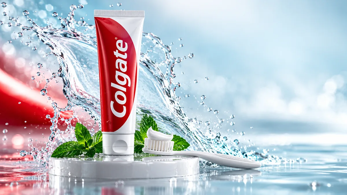 Toothpaste product concept with mint and water